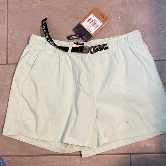 The North Face Pants - Belted misty jade shorts